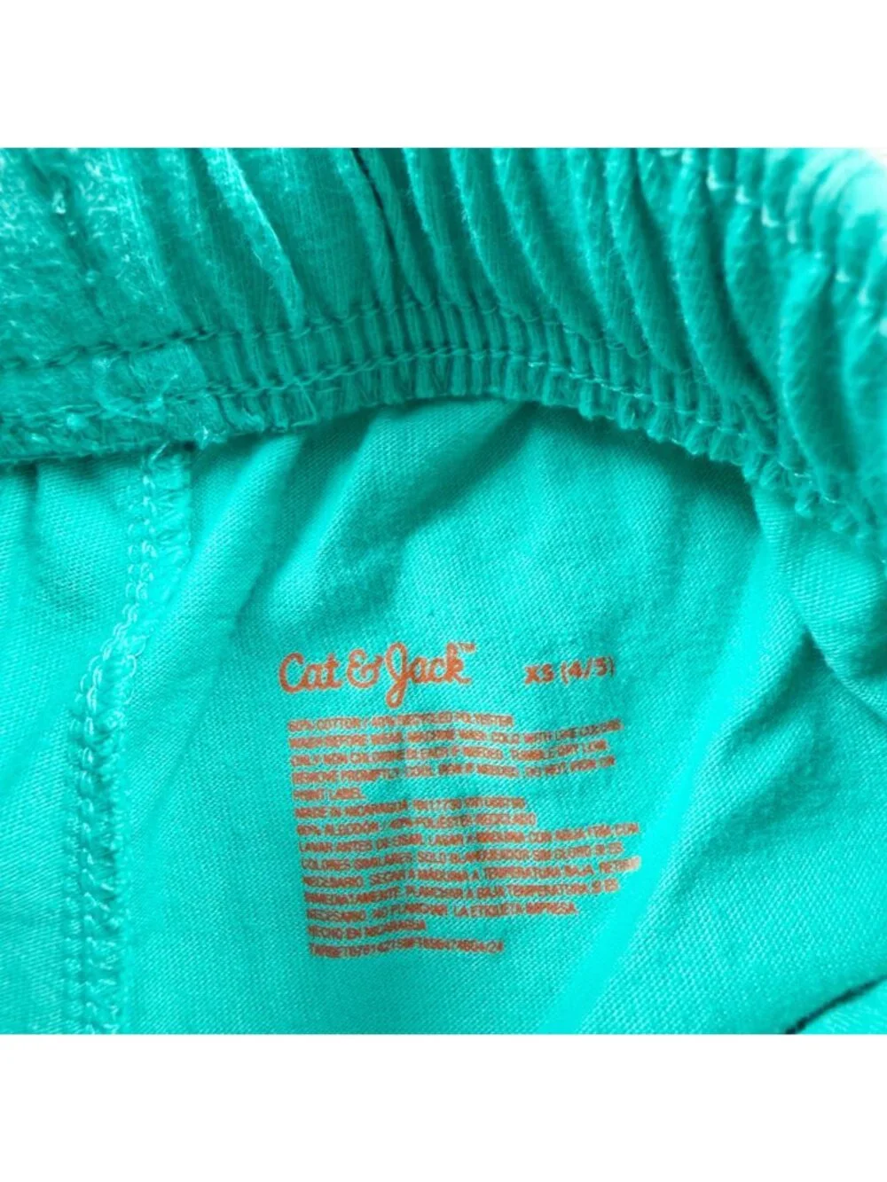 Cat & Jack Boys Teal Elastic Waist Cotton Shorts Lightweight Casual XS 4-5